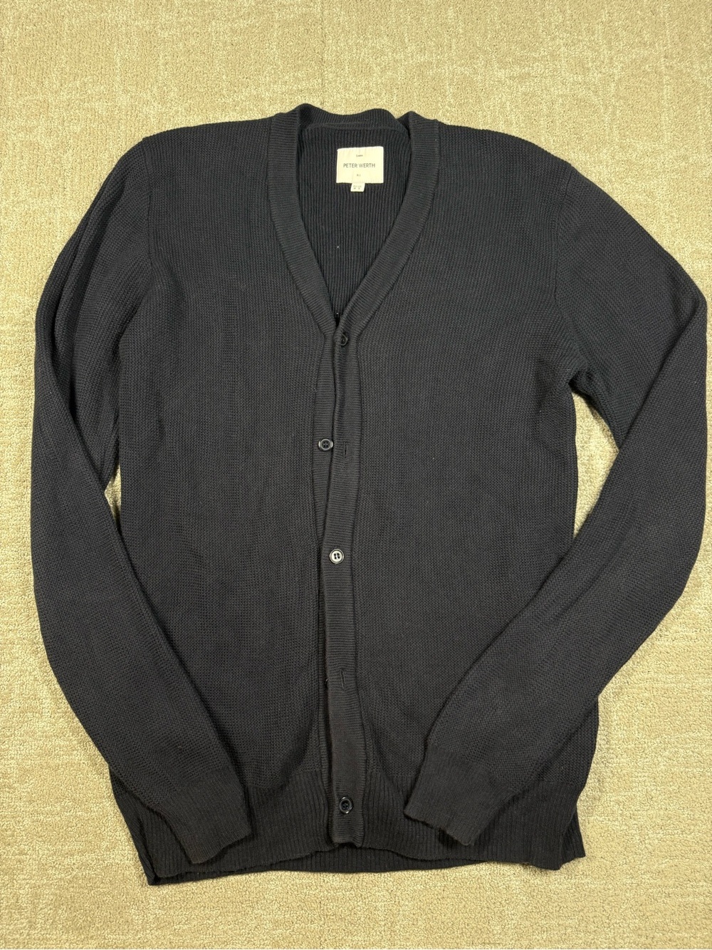 Peter Werth Button Up Sweater Cardigan 100% Cotton Size Small